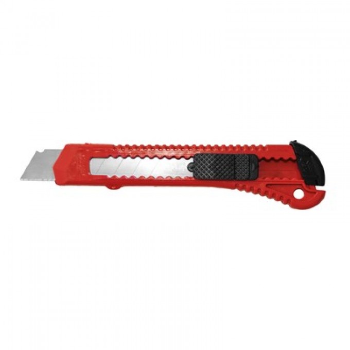 Нож канцелярский с фиксатором, 18 мм, красный 384107