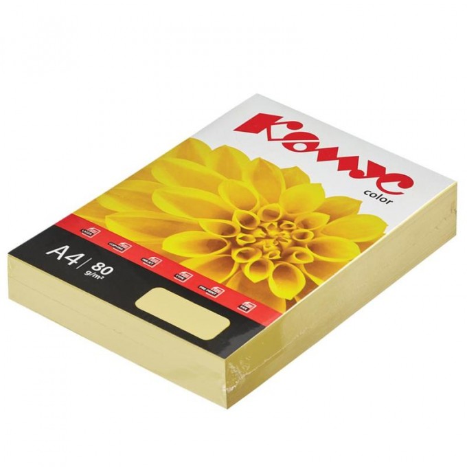 Бумага цветная КОМУС Color (желтая пастель), 80г, А4, 500 л 619929-K