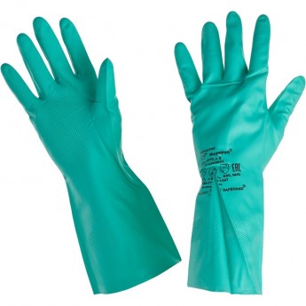 Перчатки защитные КОМУС Изумруд, нитрил, хлопковое внутреннее напыление, 8 размер (нитрил)