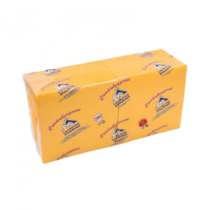 Салфетки КОМУС бумажные Profi Pack двухслойные 33х33 см желтый 200 шт./уп. K-1738473-1